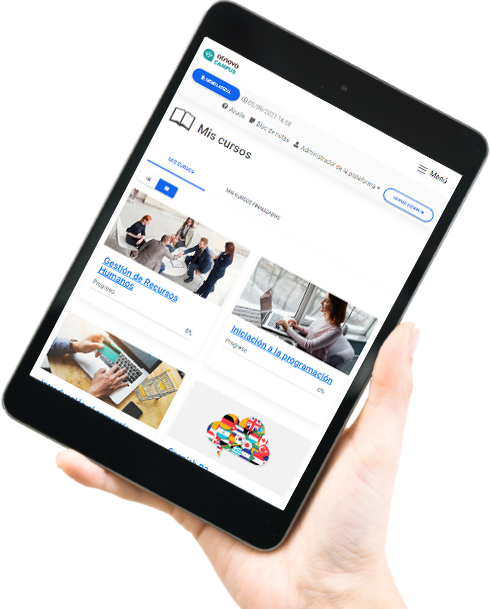 Previsualización mis cursos en tablet